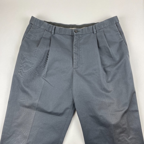 Haggar Mens Dress Pants Pleated Pressed Gray 38x30 - Picture 4 of 10